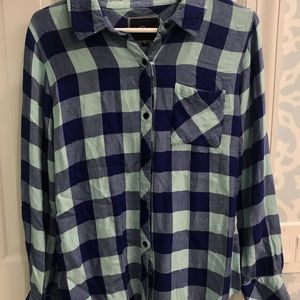 💙Blue and Green Rails Plaid Shirt💚